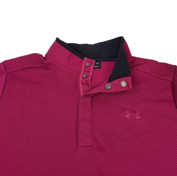 Under Armour Golf ColdGear 1/4 Snap Pullover Sweater Men's Size XL Magenta - Picture 4 of 12